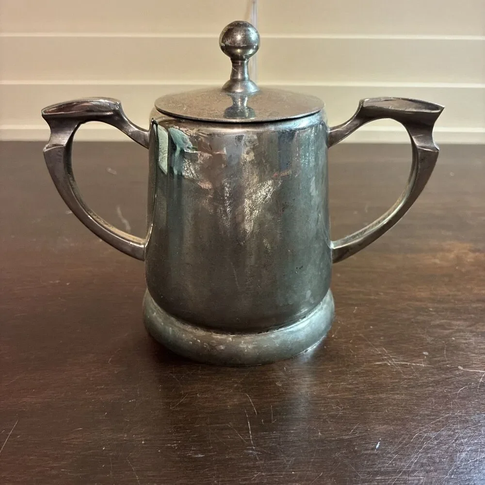 Vtg Silverplate Sugarbowl with Lid by Restoration Hardware India
